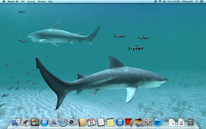 デスクトップにリアルなサメの3dアニメーションを表示 Sharks 3d Macの手書き説明書