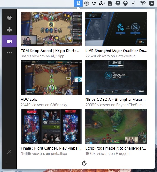 ゲーム専用配信サイト Twitchをメニューバーから閲覧 Livenow Macの手書き説明書